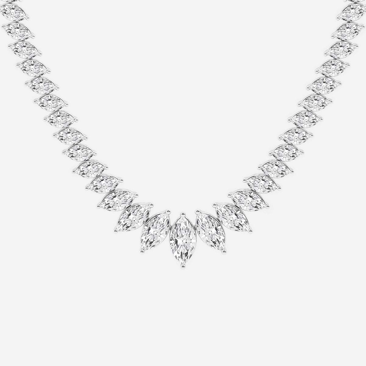 Additional Image 1 for  24 ctw Marquise Lab Grown Diamond Graduated Fashion Necklace